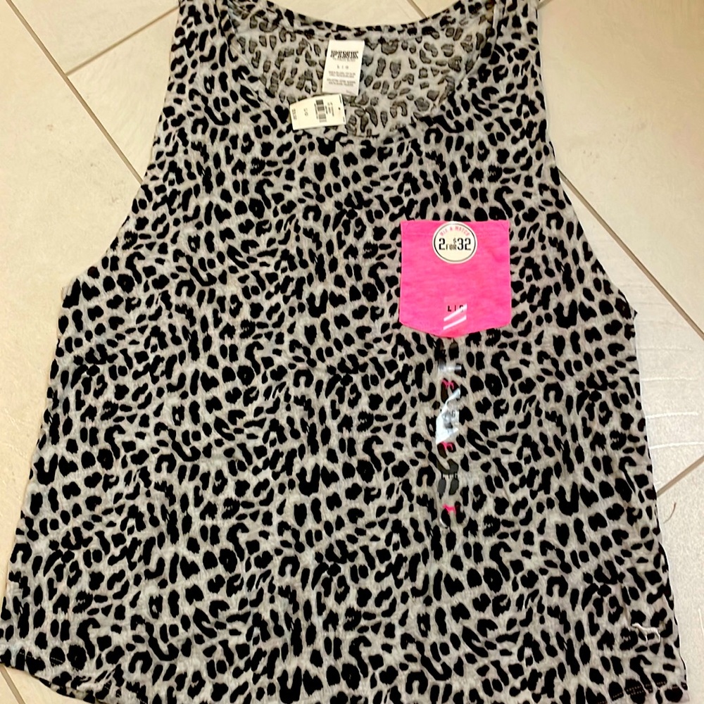 Pink brand leopard tank size L
